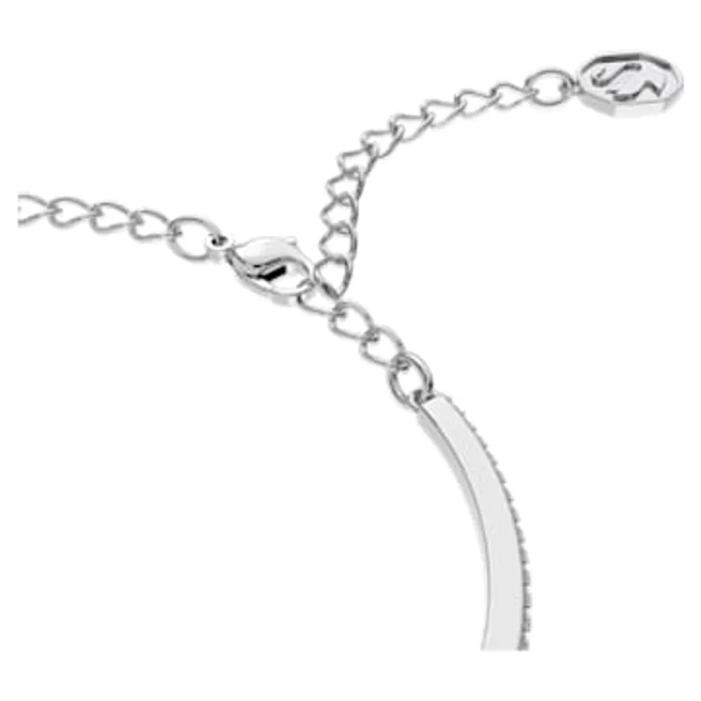Millenia bangle, Octagon cut, Pavé, White, Rhodium plated by SWAROVSKI