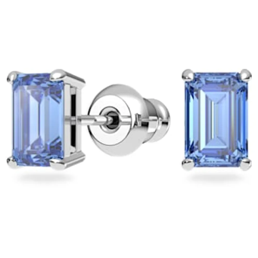Millenia set, Octagon cut, Blue, Rhodium plated by SWAROVSKI