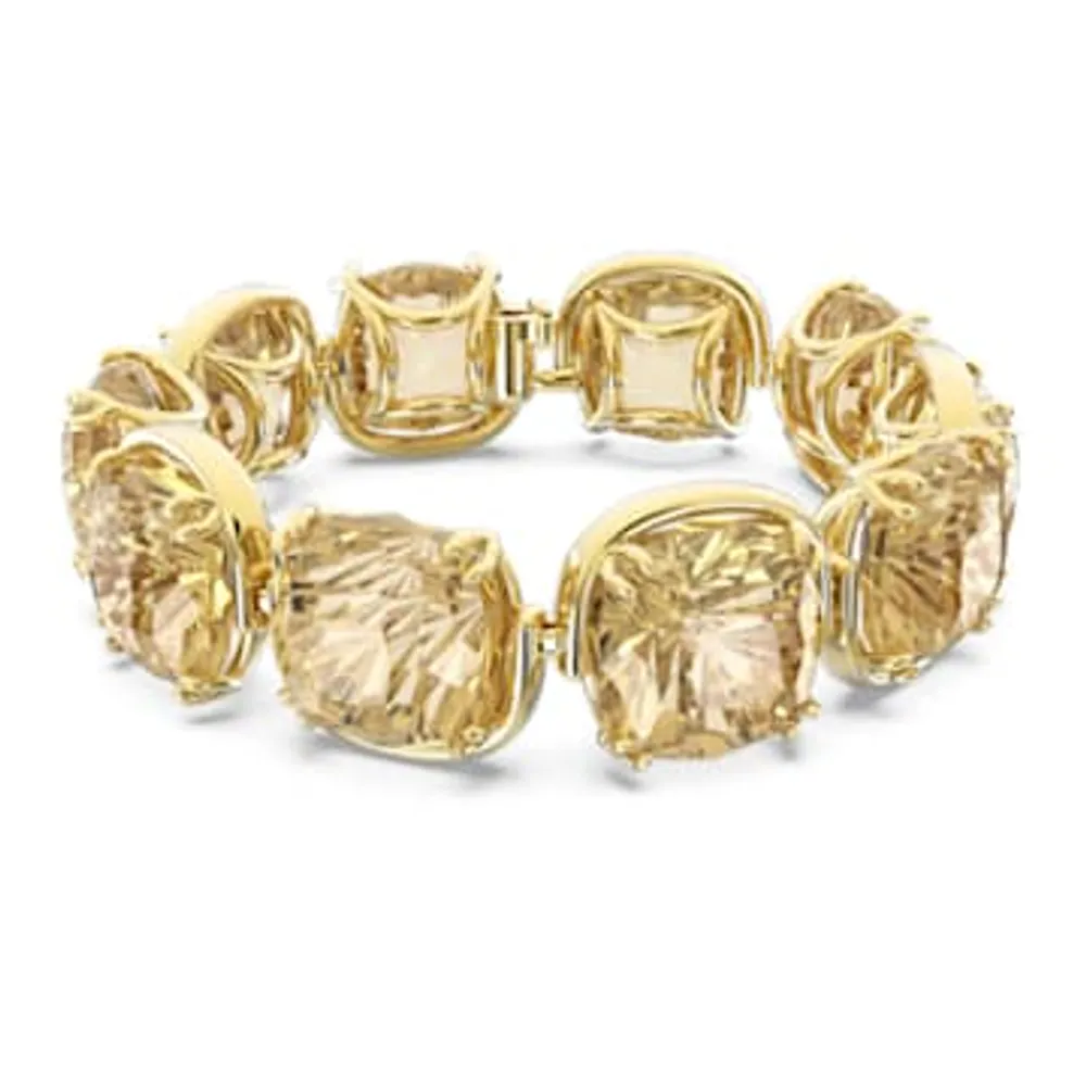 Harmonia bracelet, Cushion cut, Gold tone, Gold-tone plated by SWAROVSKI