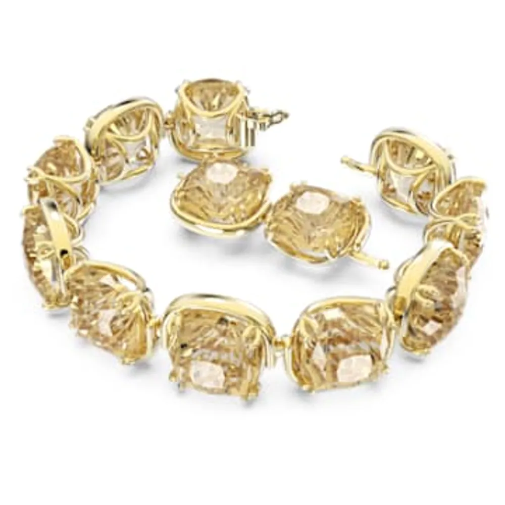 Harmonia bracelet, Cushion cut, Gold tone, Gold-tone plated by SWAROVSKI
