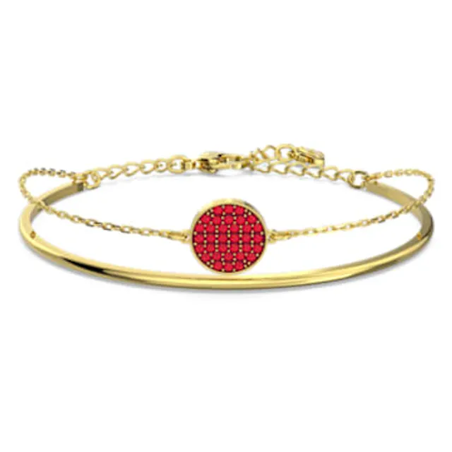 Idyllia bracelet, Ladybug, Red, Gold-tone plated