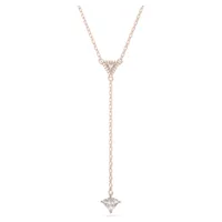 Ortyx Y necklace, Triangle cut, White, Rose gold-tone plated by SWAROVSKI