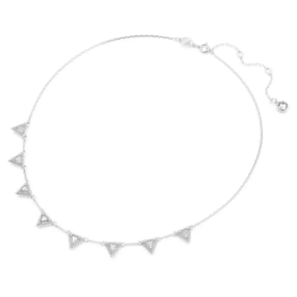 Ortyx necklace, Triangle cut, White, Rhodium plated by SWAROVSKI