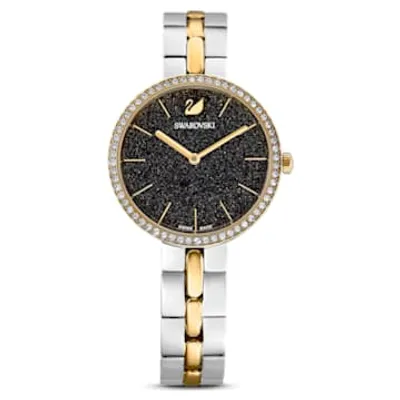 Cosmopolitan watch, Swiss Made, Metal bracelet, Black, Mixed metal finish by SWAROVSKI