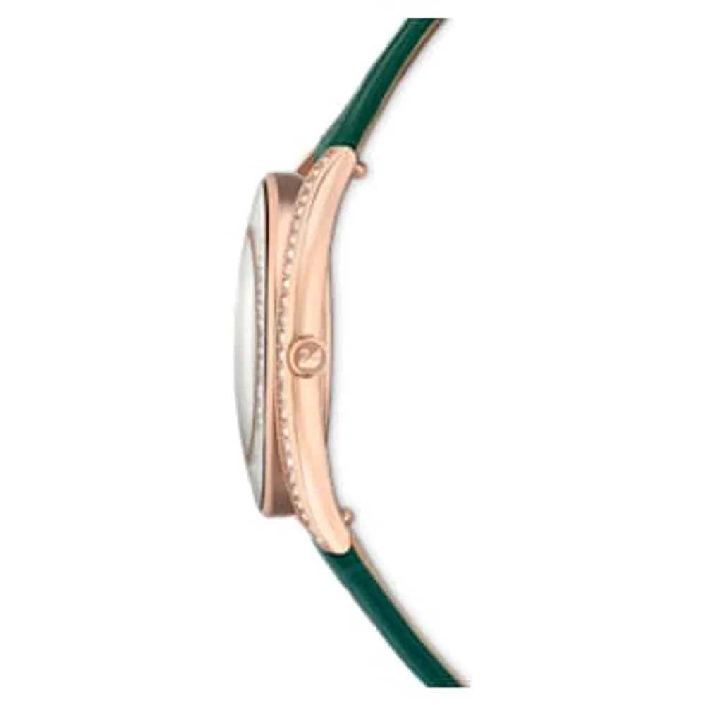 Crystalline Aura watch, Swiss Made, Metal bracelet, Rose gold tone, Rose  gold-tone finish