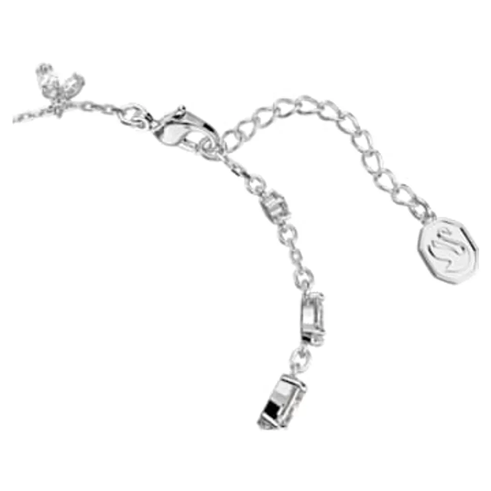 Gema bracelet, Mixed cuts, Flower, White, Rhodium plated by SWAROVSKI