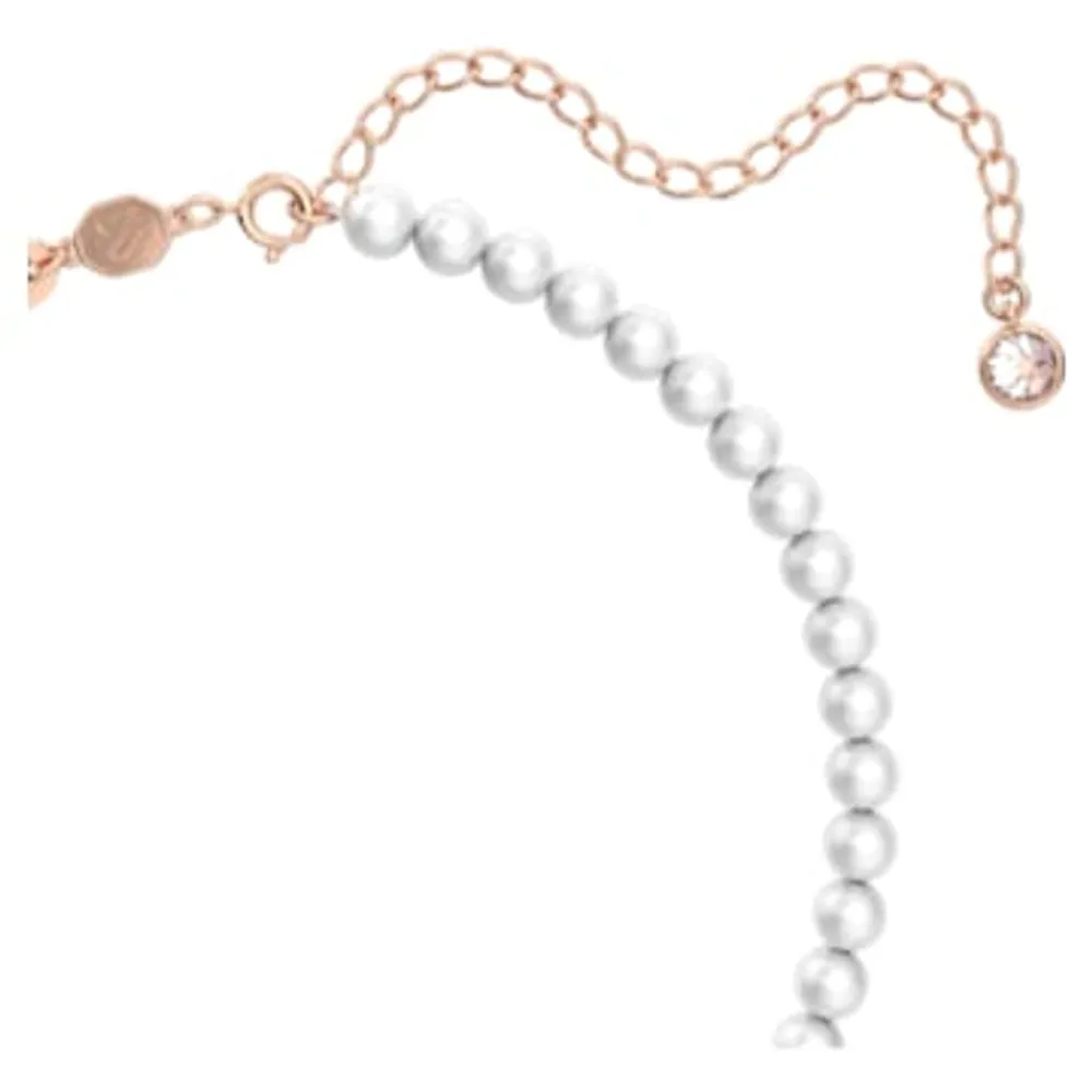 Stella necklace Mixed round cuts, Star, White, Rose gold-tone