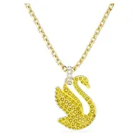Swarovski Iconic Swan pendant, Swan, Medium, Yellow, Gold-tone plated by SWAROVSKI