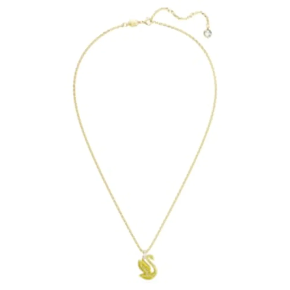 Swarovski Iconic Swan pendant, Swan, Medium, Yellow, Gold-tone plated by SWAROVSKI