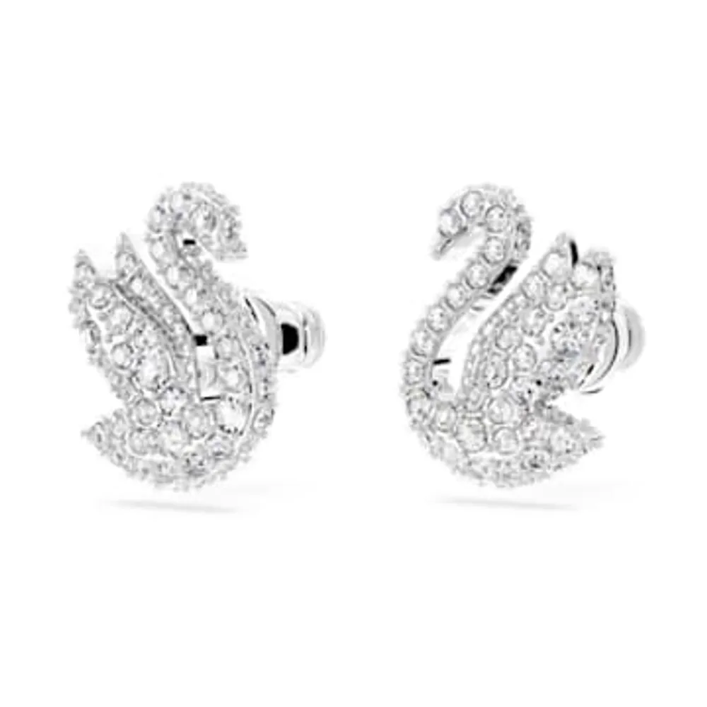 Swarovski Iconic Swan Drop Earrings - Silver