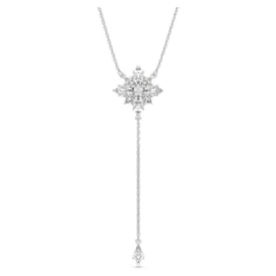 Stella Y necklace, Star, White, Rhodium plated by SWAROVSKI