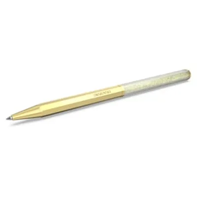 Crystalline ballpoint pen, Octagon shape, Gold tone, Gold-tone plated by SWAROVSKI