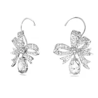 Buy Swarovski Volta stud earrings, Bow, Small, White, Rhodium plated