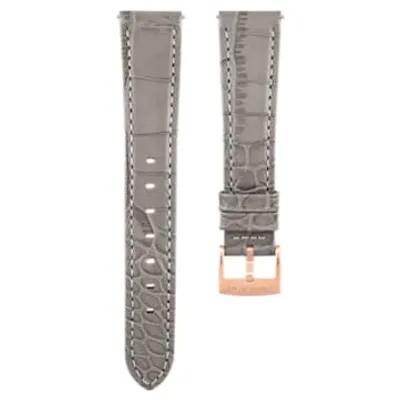 Watch strap, 17 mm (0.67") width, Leather with stitching, Gray
