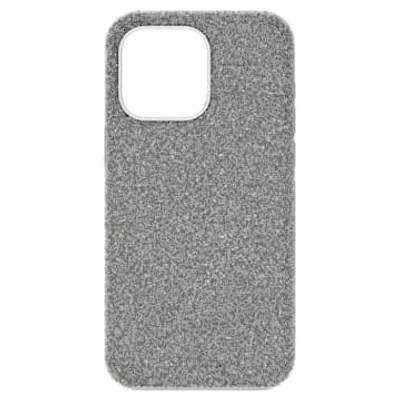 High smartphone case, iPhone® 15 Pro Max, Silver tone by SWAROVSKI