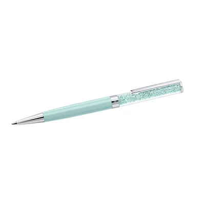 Crystalline ballpoint pen, Green, Green lacquered, Chrome plated by SWAROVSKI