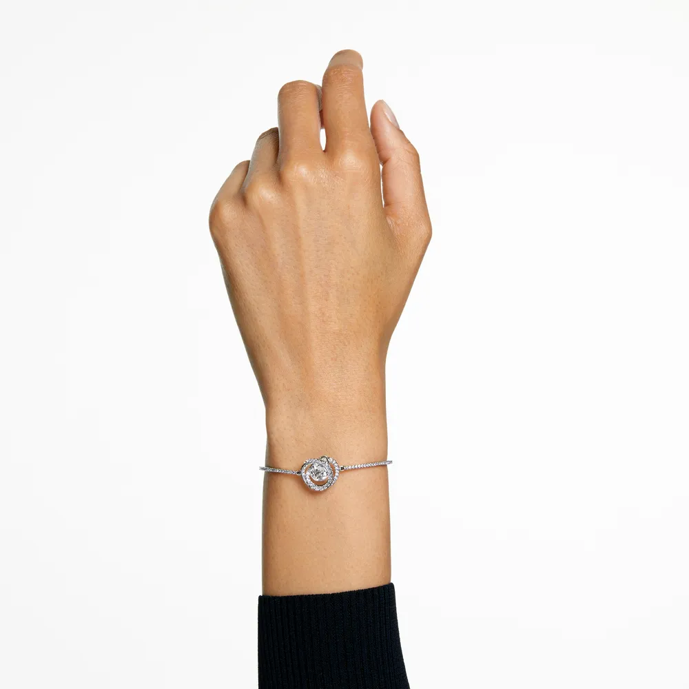 Generation bangle, White, Rhodium plated by SWAROVSKI