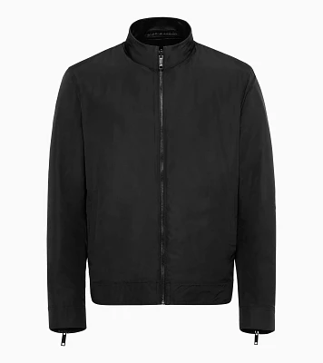 Athleisure reverse leather jacket