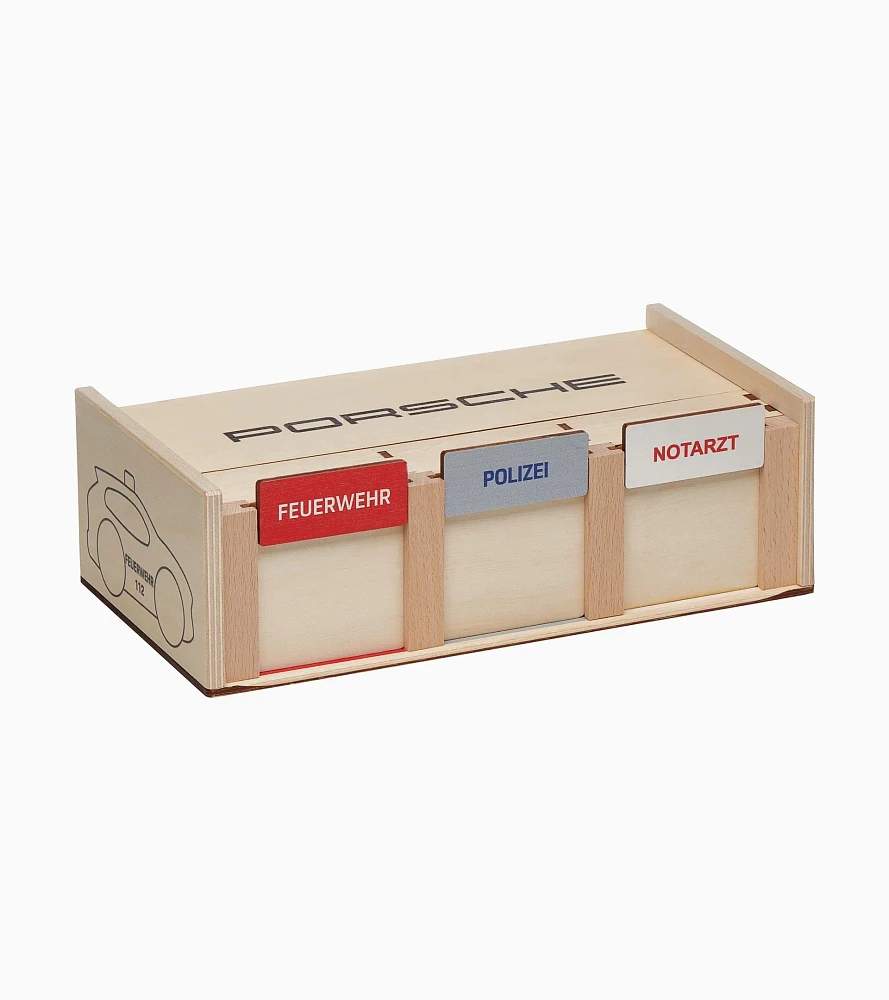 Wooden emergency vehicle set