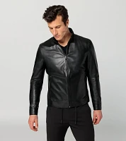 Athleisure reverse leather jacket