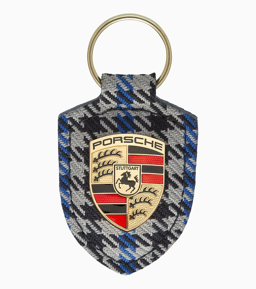 Pepita blue Crest key ring