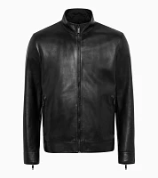 Athleisure reverse leather jacket