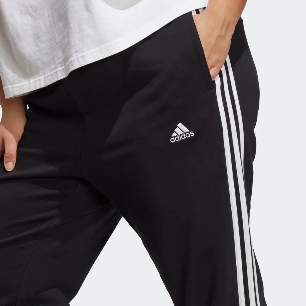 Adidas Women's Plus Size Essentials 3-Stripes French Terry Cuffed Pants