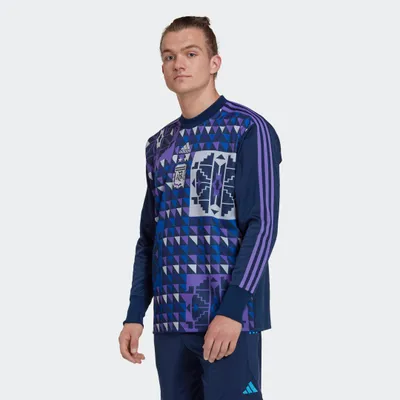 Men's Adidas Spain Icon Goalkeeper Jersey - Blue - Large