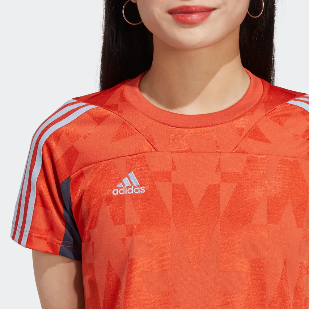 Orange adidas Tiro Short Sleeve T-Shirt