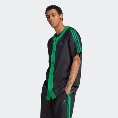 adidas Originals Baseball Jersey in Black for Men