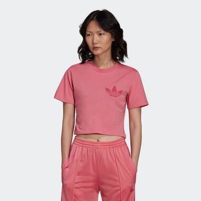 T-shirt Cropped with Trefoil Graphic