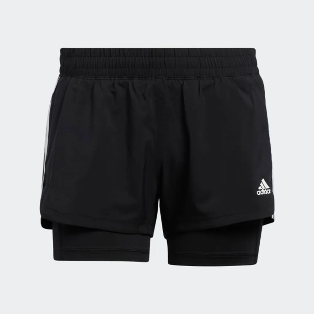 Shorts Dos en Uno Pacer 3 Franjas Tejidos