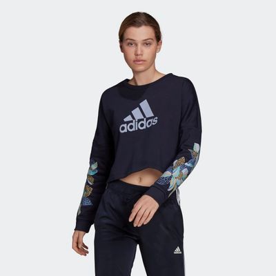 Sweat-shirt adidas x FARM Rio Print Loose Cropped Fleece Logo