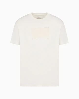 Armani Exchange - ASV organic cotton regular fit T-shirt with embroidered lettering, Man, White, Size: M
