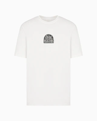 Armani Exchange - ASV Cotton Urban Military Logo Regular Fit T-Shirt, Man, White, Size: