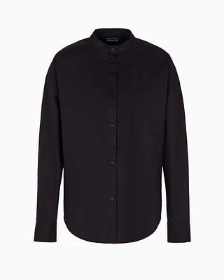 Regular fit poplin shirt with pleats on the back