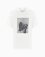 Armani Exchange - Regular fit heavy cotton T-shirt with ASV photo print, Man, White, Size: