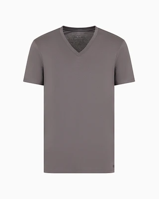 Armani Exchange - Slim fit T-shirt Pima cotton jersey, Man, Grey, Size: