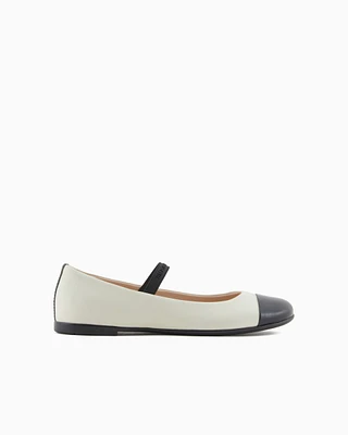 Nappa-leather ballerinas with patent leather toe