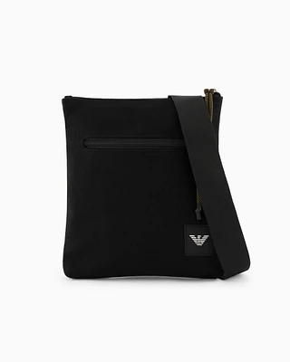 Canvas flat shoulder bag