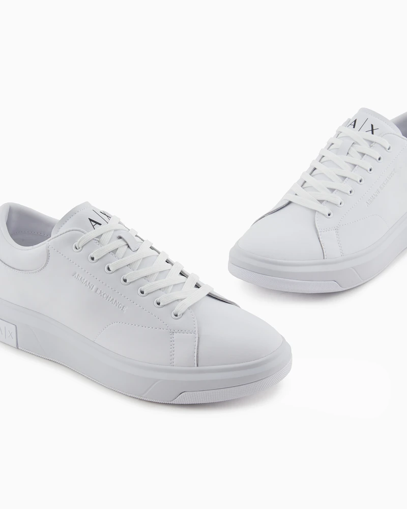 Armani Exchange - Leather sneakers, Man, White, Size: