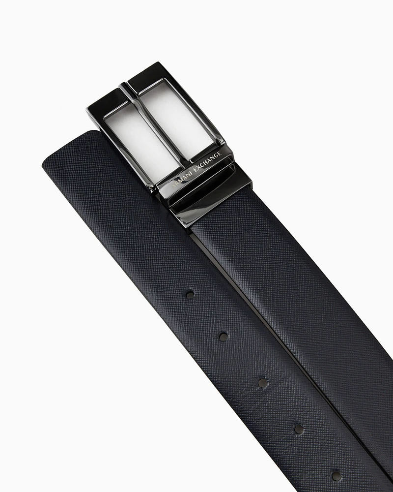 Armani Exchange - Genuine leather belt, Man, Navy_blue, Size: TU