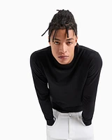 Armani Exchange - Basic crew neck sweater with embroidered logo, Man, Black, Size: