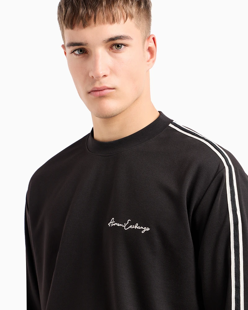 Armani Exchange - Logo Signature Crewneck Sweatshirt, Man, Black, Size: