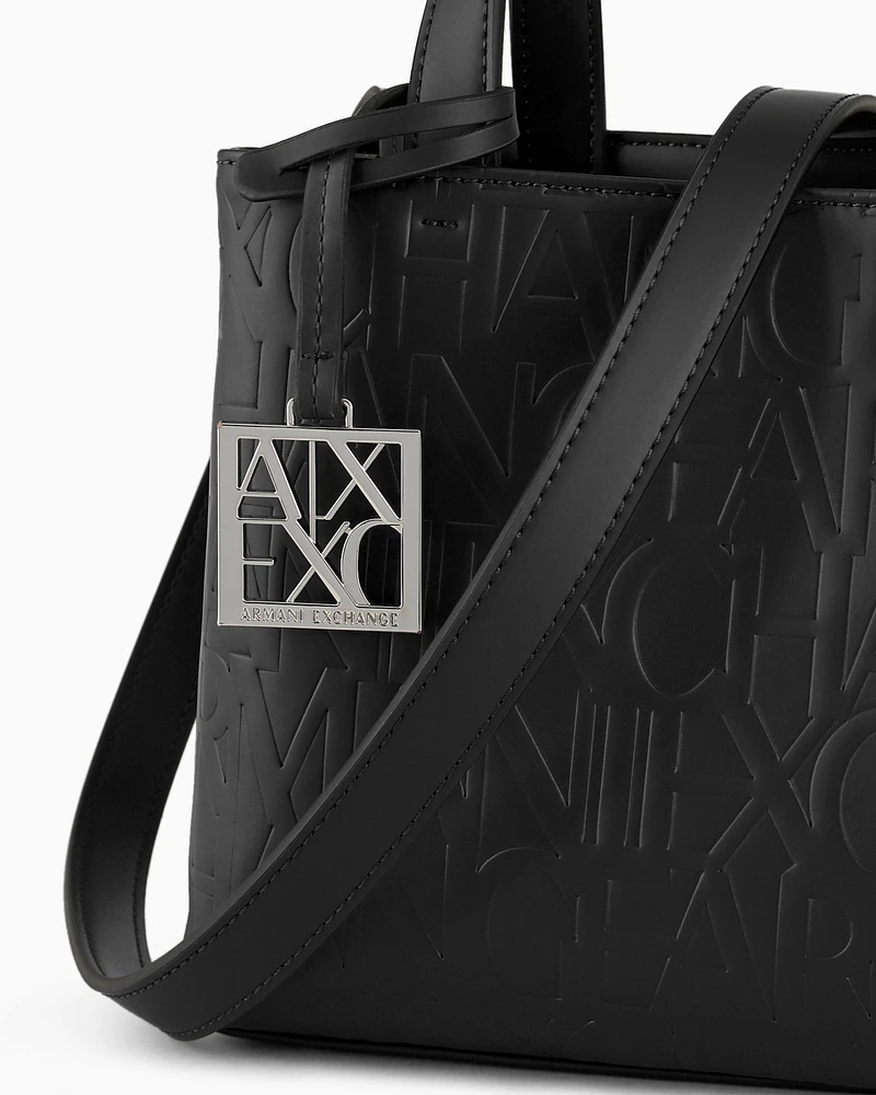 Armani Exchange - Small shopper with handles and shoulder strap, Woman, Black, Size: TU