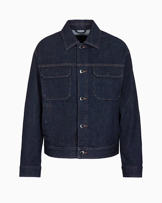 Rinse-washed denim jacket
