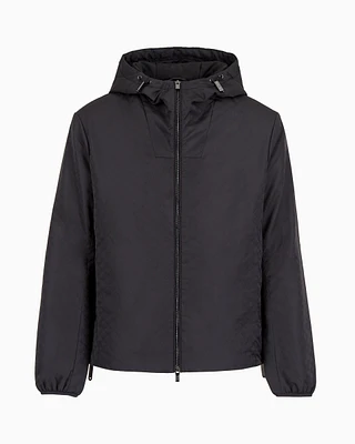 Nylon jacket with hood and zip