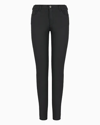 J20 high-waisted super-skinny jeans coated stretch denim