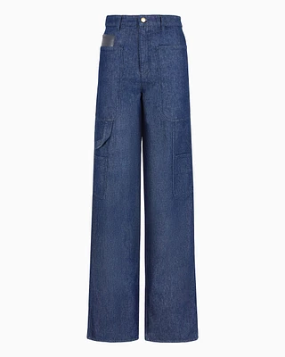 J3D mid-rise, straight-leg, 11 oz denim cargo jeans