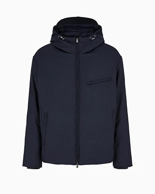 Travel Essential hooded full-zip blouson a water-resistant virgin-wool blend